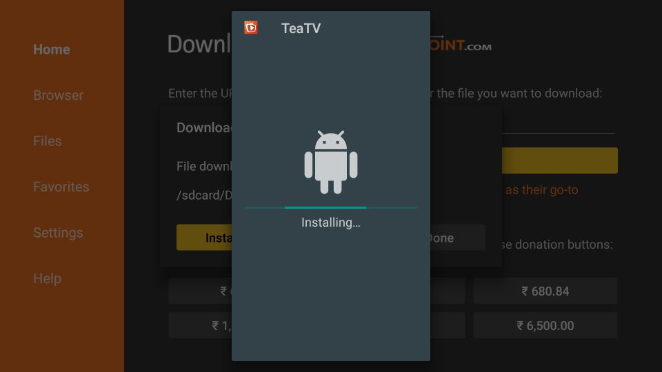 how to install TeaTV APK on firestick
