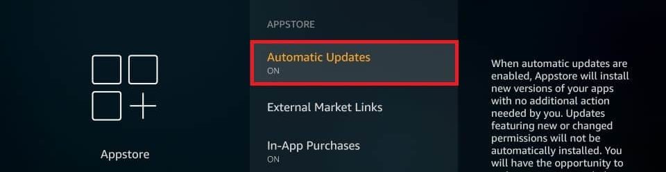 select automatic updates