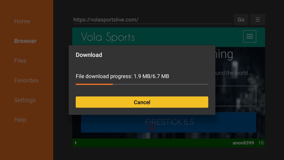 how to install Vola Sports on firestick