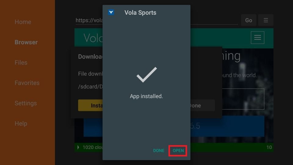 Vola Sports for Firestick