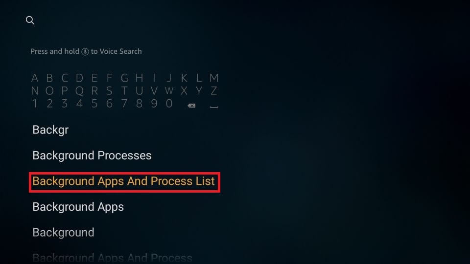Background Apps and Process List