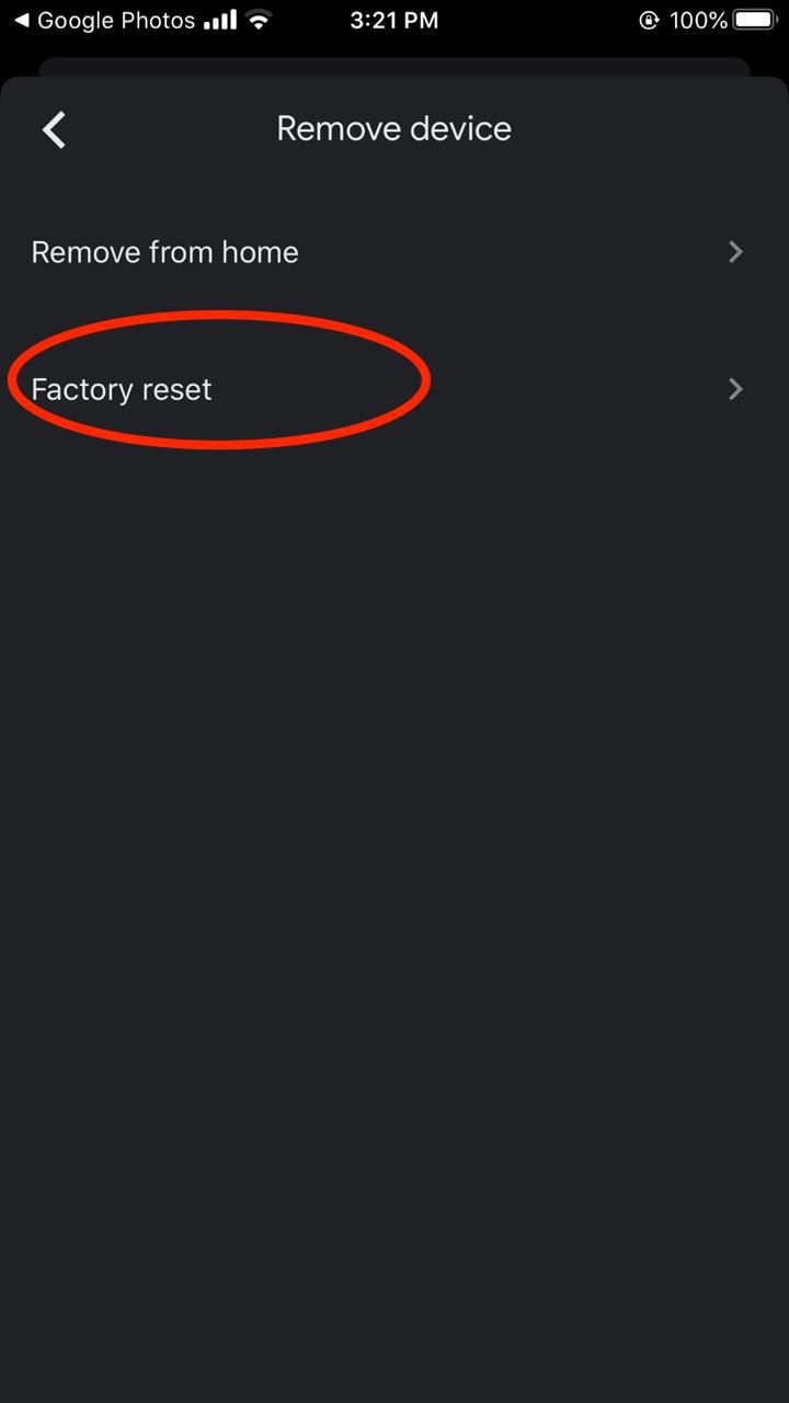 click factory reset
