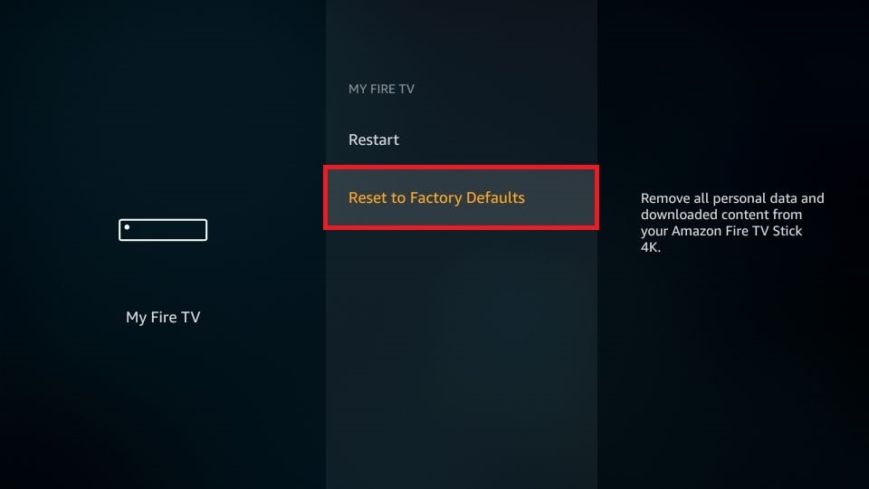 Click Reset to Factory Defaults