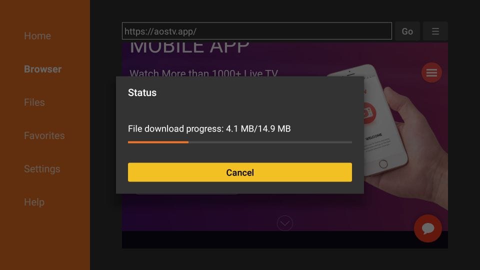 AOS TV downloading on your FireStick
