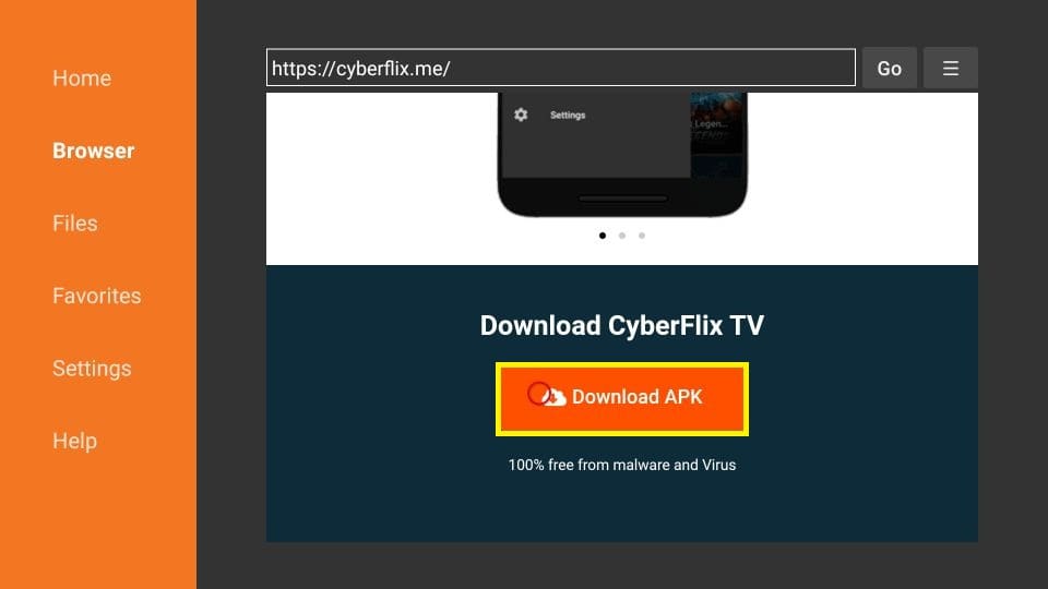 Cyberflix TV on FireStick