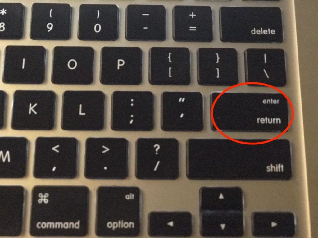 Once you have entered the command, press the enter/ return button to execute it. 