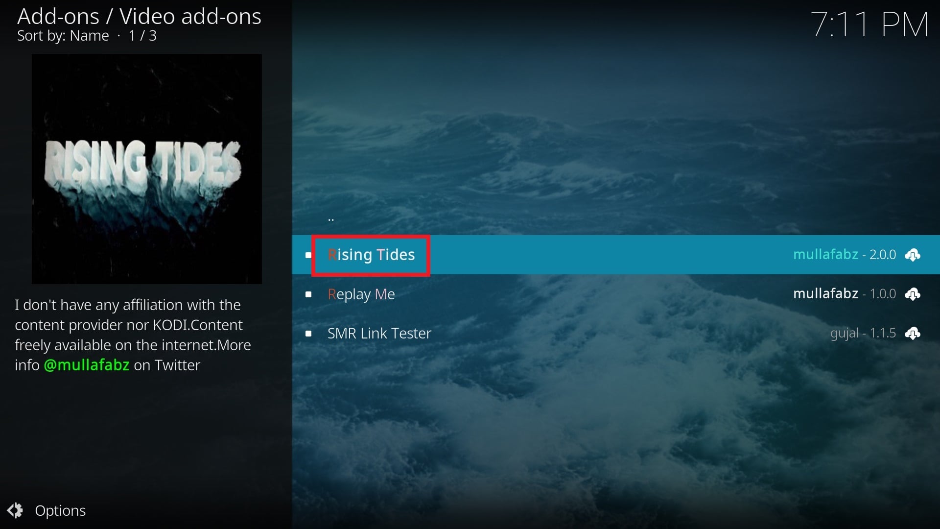 how to get Rising Tides addon on Kodi