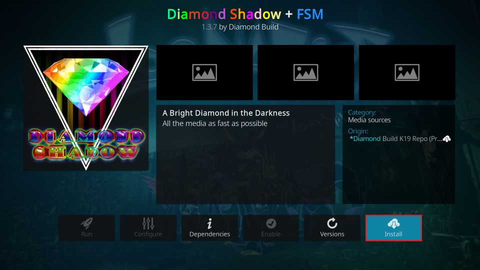 install Diamond Shadow addon on Kodi