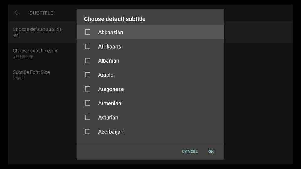 default languages for subtitles